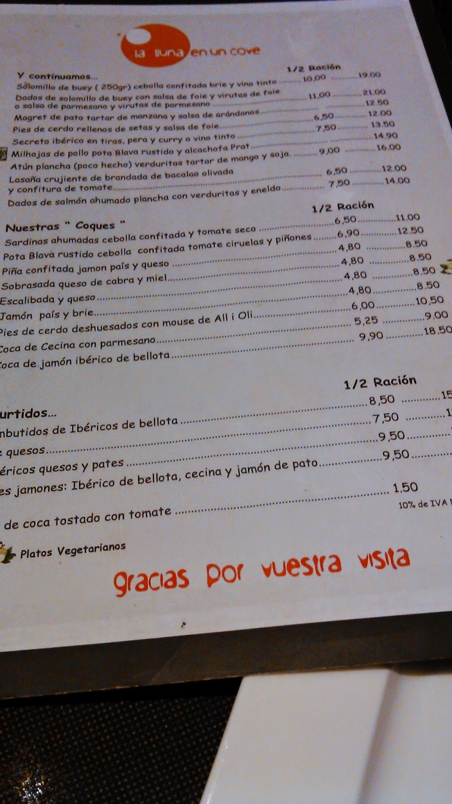 GULA GASTRONÓMICA: LA LLUNA EN UN COVE (PRAT DE LLOBREGAT, BARCELONA)